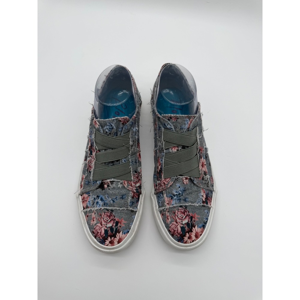 Blowfish Malibu Marley Floral Slip On Sneakers Grey Pink Canvas Shoes Women 8.5 - Picture 2 of 7